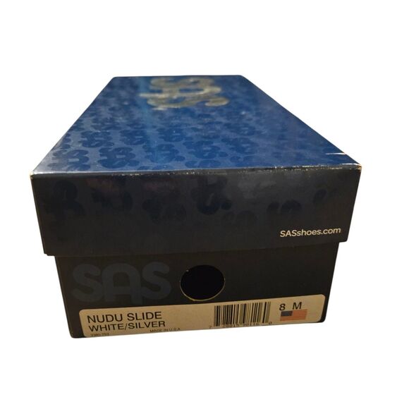 SAS Sandals Size 8M Nudu Slide White/Silver Comfort Slide On Grandma Core - Picture 3 of 16